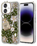 Protege tu iPhone 16 con una tapa trasera de silicona rígida Crystal Flower Perfume verde en Xela, Quetzaltenango.