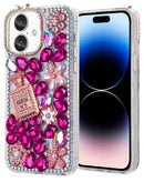 Encuentra la funda de silicona rígida Crystal Flower Perfume en color rosa para iPhone 16 en Xela Quetzaltenango.
