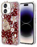 Protege tu iPhone 16 con estilo en Xela Quetzaltenango con la funda de silicone duro Crystal Flower Perfume en color rojo.