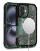 Protege tu iPhone 16 con un resistente case de carga inalámbrica en color verde camuflaje en Xela Quetzaltenango.