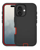 Protege tu iPhone 16 Plus con esta funda heavy duty en color negro y rojo en Quetzaltenango.