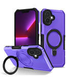 Protector de carcasa dura antichoque con portador de anillo para iPhone 16 en color morado en Xela Quetzaltenango.