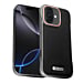 Protege tu iPhone 16 con estilo y elegancia con la funda de cuero EVO Carbon Design en color negro en Xela.