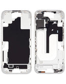 Ofrecemos el Marco central con partes pequeñas para iPhone 16 en color blanco, ideal para reparaciones en Quetzaltenango.