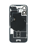 Tapa trasera original teal para iPhone 16 con marco integrado e imán MagSafe para reparación.