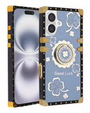 Funda lujosa de acrilico espejo, brillante, antiarrazos Azul