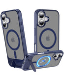 Protector de Magsafe Case con soporte metálico para iPhone 16 en color azul marino en Quetzaltenango.
