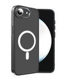 Funda de carga inalámbrica magnética negra para iPhone 16e/17e, compatible con carga inalámbrica MagSafe.