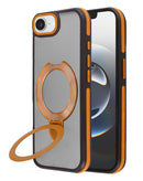 Encuentra en Xela Quetzaltenango el case transparente mate con soporte para carga inalámbrica para iPhone 16E en color naranja.