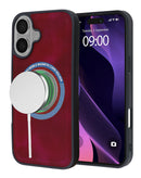 Funda de cuero mate con carga inalámbrica para iPhone 16 Plus en color Wine Red en Quetzaltenango.