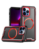 Encuentra la funda de carga inalámbrica non-slip translúcida mate en Negro & Rojo para iPhone 16 Pro/17 en Xela Quetzaltenango.