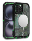 Protector resistente con carga inalámbrica para iPhone 16 Pro en color CAMO GREEN en Xela Quetzaltenango.
