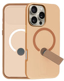 Funda a prueba de golpes resistente magnetica con soporte iPhone 16 Pro Max (BROWN)