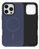 Case MagSafe SlowBack azul marino mate de tacto suave para iPhone 16 Pro Max, con protección duradera.