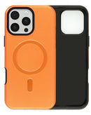 Funda MagSafe naranja mate SlowBack para iPhone 16 Pro Max, suave al tacto y compatible con carga inalámbrica.