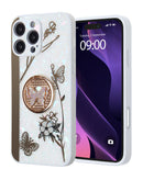 Tapa trasera de lujo con diamantes brillantes y anillo de mariposa para iPhone 16 Pro Max en Xela Quetzaltenango.