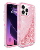 Funda protectora con glitter liquido HOT PINK iPhone 16 Pro Max