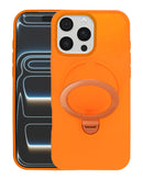 Funda Pastel Shield de fibra de carbon magnetica con soporte iPhone 16 Pro Max (NARANJA)