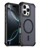 Case de carga sin cables doble capa con borde electroplateado iPhone 16 Pro Max (BLACK)