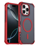 Case de carga inalambrica con borde electroplateado de doble capa iPhone 16 Pro Max (RED)