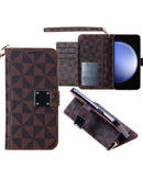 Funda cartera de cuero con ranura para tarjeta iPhone 16 Pro Max (Marron)