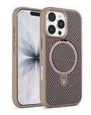 Funda con soporte magnetico y fibra de carbono iPhone 16 Pro Max (BROWN)