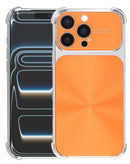 Funda CD Pattern electrochapada dorada, antichoque, cuatro esquinas reforzadas para iPhone 16 Pro Max.