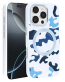 Funda de carga inalámbrica camuflada blanca para iPhone 16 Pro Max, SlowBack.