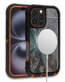 Funda con carga inalámbrica heavy duty CAMO NARANJA para iPhone 16 Pro Max en Quetzaltenango.
