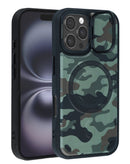 Funda magnetica delgada Camo Design con soporte tipo kickstand Style 8 iPhone 16 Pro Max