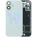 Tapa trasera original blanca para iPhone 17 (modelo A3520) con logo Apple, compatible con MagSafe y NFC.