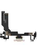 Puerto de carga rosa suave (Soft Pink) para iPhone 16e/17e, flex cable de reemplazo para reparación.