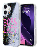 Encuentra la tapa trasera Liquid Quicksand Glitter "BOSS LADY" para iPhone 16 Plus en Xela Quetzaltenango.
