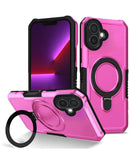 Funda de PC shockproof con portador de anillo para iPhone 16 Plus en color rosa en Xela Quetzaltenango.