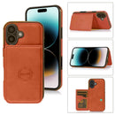 Funda cartera de cuero para iPhone 16 Plus en color naranja en Xela Quetzaltenango.