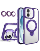 Protege tu iPhone 16 Plus con estilo con esta funda magnética transparente con 2 soportes y lente de cámara en Xela, Quetzaltenango.