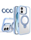 Protege tu iPhone 16 Plus con una funda transparente magnética que incluye 2 soportes y lente de cámara, disponible en Xela.