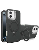Funda heavy duty con soporte para carga inalambrica iPhone 16 Plus (Negro)