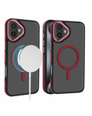 Encuentra la mejor funda antideslizante mate translúcida con carga inalámbrica para iPhone 16 RED en Xela.