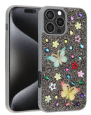 Encuentra la funda Butterfly Glitter Rhinestone Gris para iPhone 16 Pro en Xela Quetzaltenango.