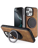 Funda delgada de cuero con carga inalámbrica y soporte para Apple iPhone 16 Pro en Quetzaltenango, Xela.