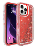 Protege tu iPhone 16 Pro con estilo con esta funda protectora glitter liquid en color rojo en Xela Quetzaltenango.
