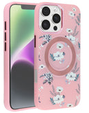 Protege y carga tu iPhone 16 Pro / 17 con estilo con este case inalámbrico de diseño floral en color rosado en Xela Quetzaltenango.