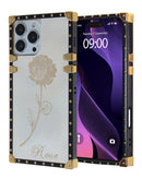 Funda acrilico espejado brillante anti rasguños lujosa ROSE WHITE iPhone 16 Pro