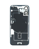 Tapa trasera original blanca con marco y MagSafe para iPhone 16 Plus, ideal para reparación de piezas Apple.