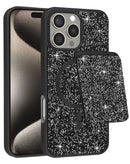 Protege tu iPhone 16 Pro Max con estilo con el elegante case Magnetic Diamond de doble capa en color negro, disponible en Xela Quetzaltenango.