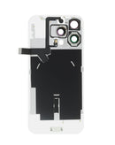 Tapa trasera Clear para iPhone 16 Pro Max negro titanio con NFC inalámbrico y anillo magnético MagSafe.