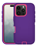 Encuentra la funda heavy duty para iPhone 16 Pro en Xela Quetzaltenango en una combinación de colores DARK PURPLE & HOT PINK.