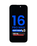 Pantalla OLED iPhone 16 Pro Max aftermarket QV8 V3 Soft 120Hz, para reparación de pantalla.