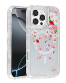 Tapa trasera transparente Flower Design con cargador inalámbrico para iPhone 16 Pro Max en Xela Quetzaltenango.